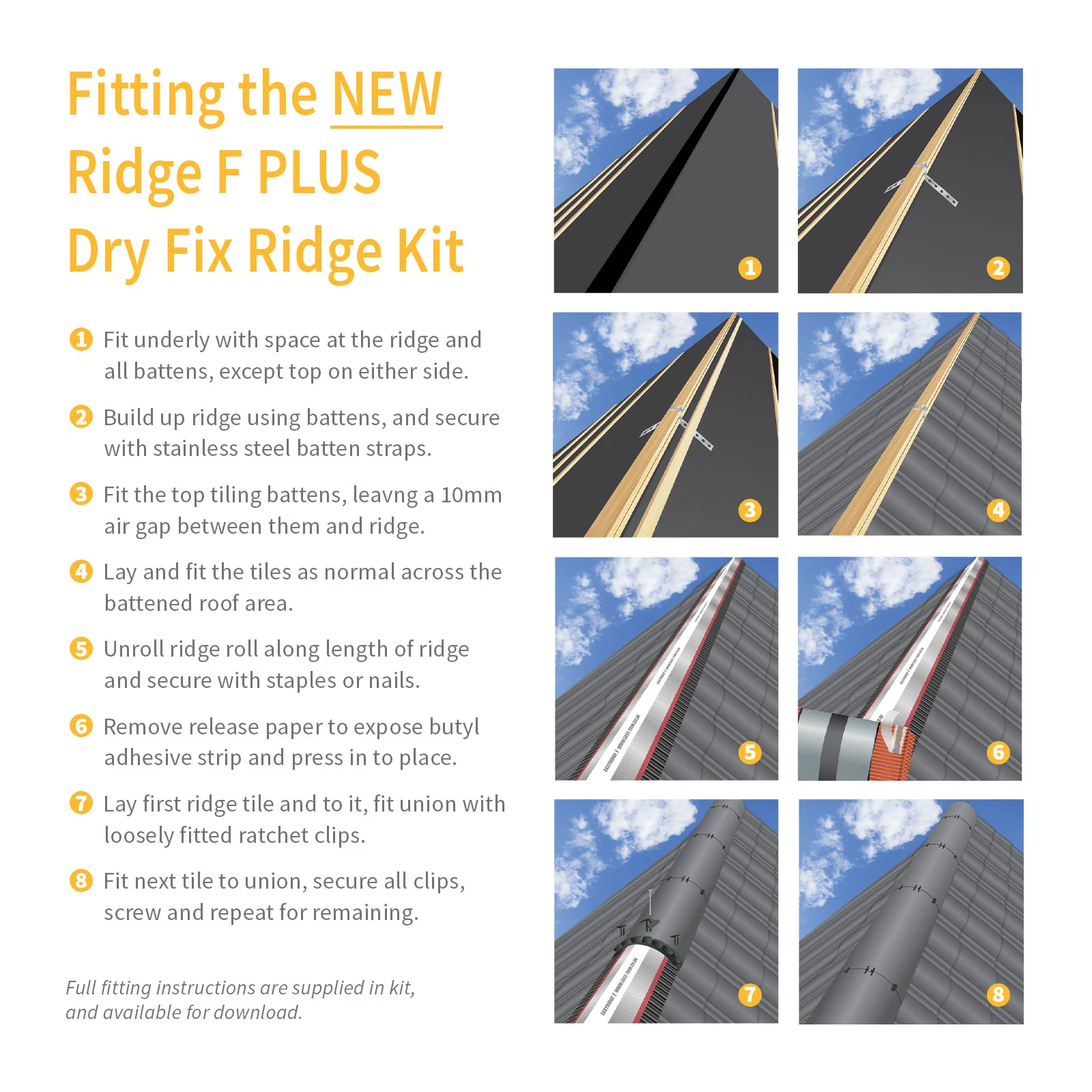 6m EasyRidge F PLUS Dry Fix Ridge Kit - Image 3