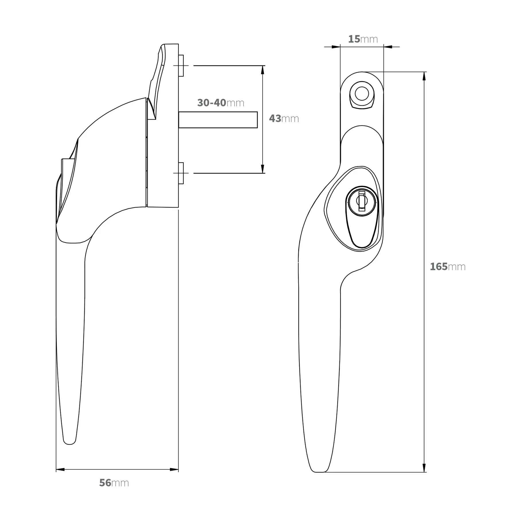 Armis Cranked Espag Window Handle - Image 4