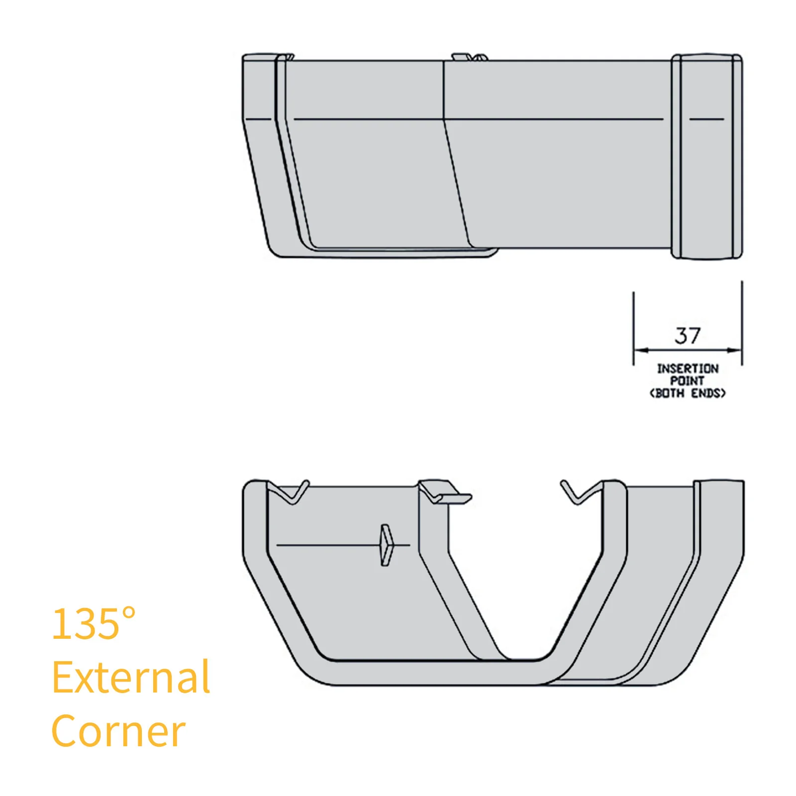 FloPlast Square Line 114mm Gutter - Image 4