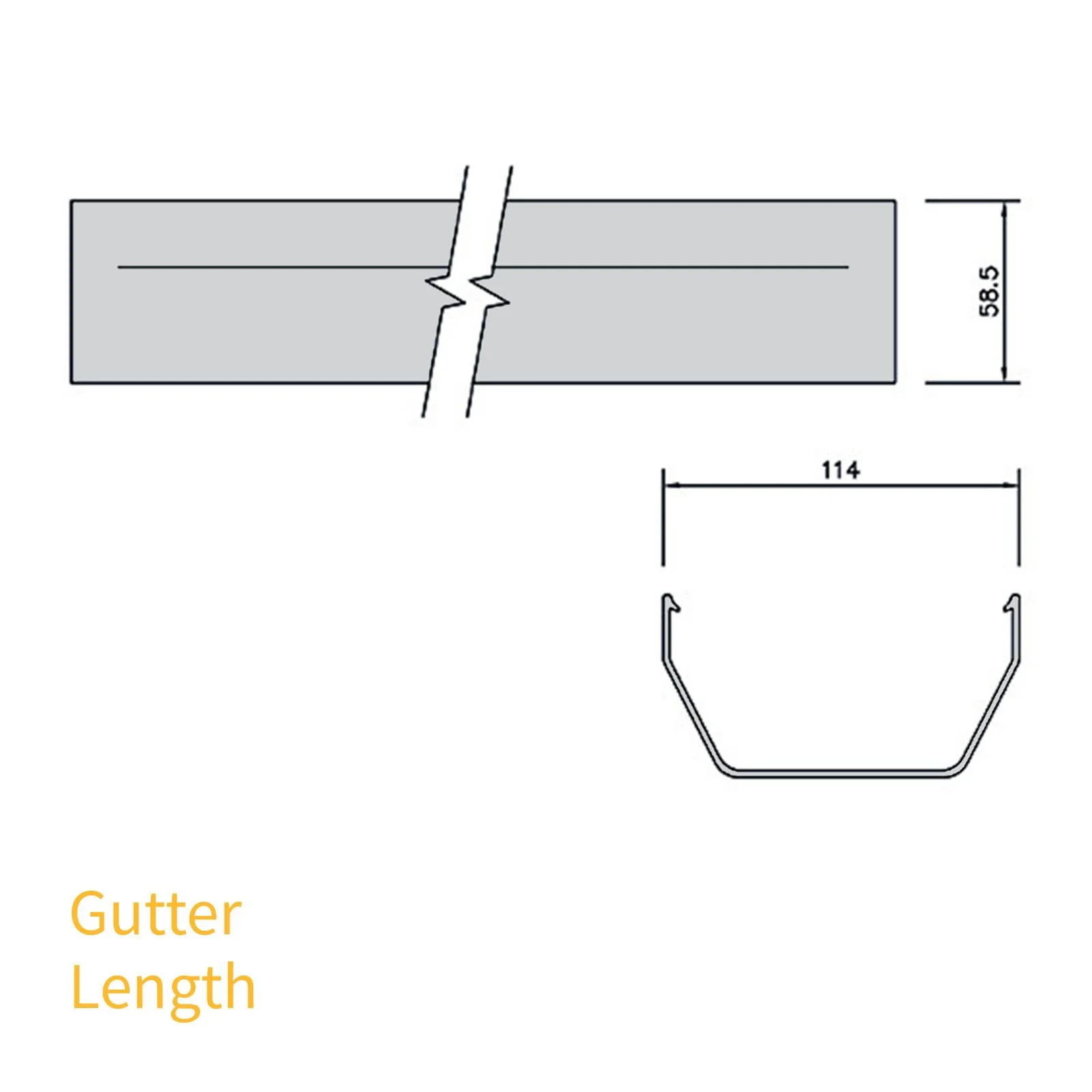 FloPlast Square Line 114mm Gutter (4m) - Image 12